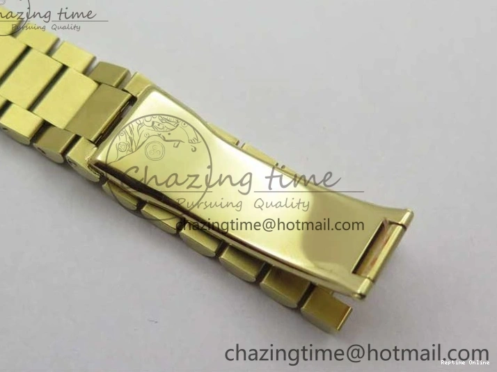 0212 DailyWear Day-Date 36mm 128235 YG Crystal BP Best Edition Silver Crystal Marker Dial on YG President Bracelet A 2676